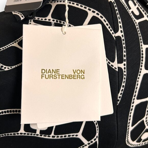 NWT DVF Diane Von Furstenburg Briony Movie Chain A-line Dress Knee Length Sz XS - Picture 8 of 11